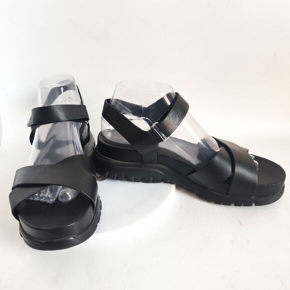 Cole Haan Zerogrand Sandals Leather Size 9 Criss Cross Preppy Strappy Open Toe - Picture 7 of 11